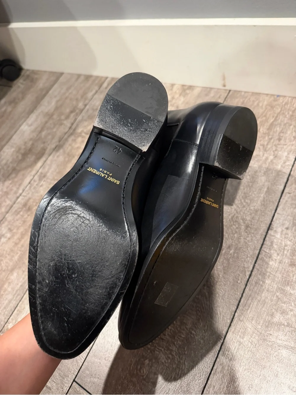 Saint Laurent Black Leather Chukka Chelsea Boots